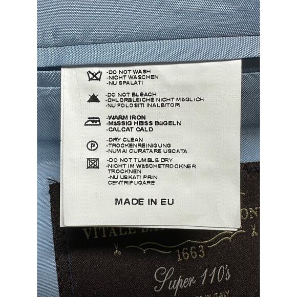 Oliver Wicks Suit Jacket Mens 40L Navy 100% Wool Sport Coat Business Preppy - Picture 5 of 11